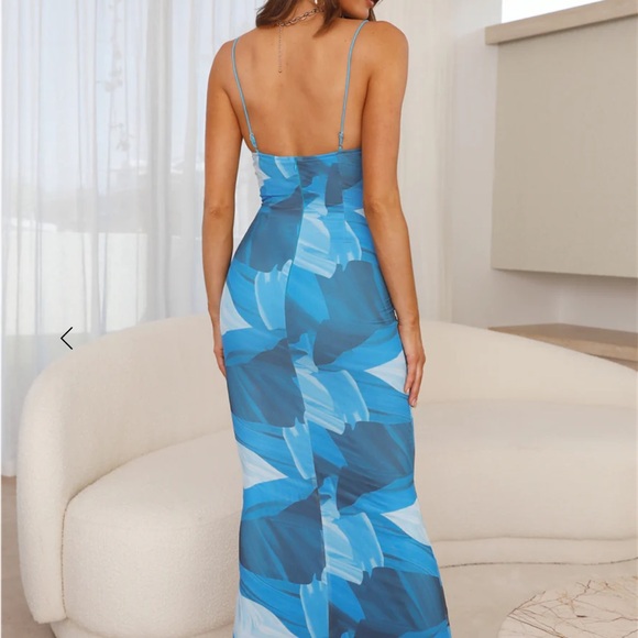 Hello Molly SWEET SPOT MESH MAXI DRESS BLUE - Picture 2 of 5